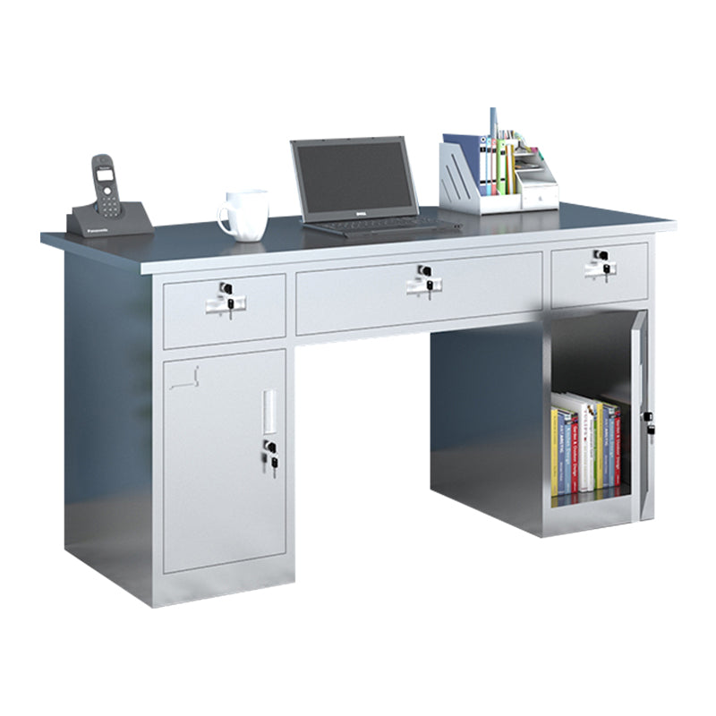 Rectangular Shaped Office Writing Desk Stainless Steel with 2/3/5/7 Drawers