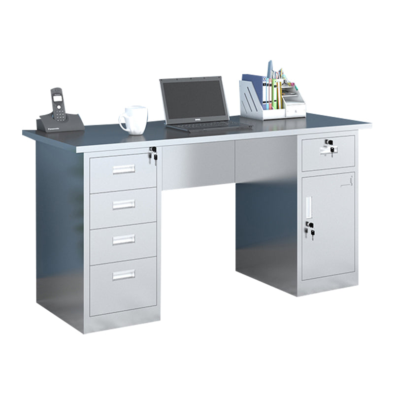 Rectangular Shaped Office Writing Desk Stainless Steel with 2/3/5/7 Drawers