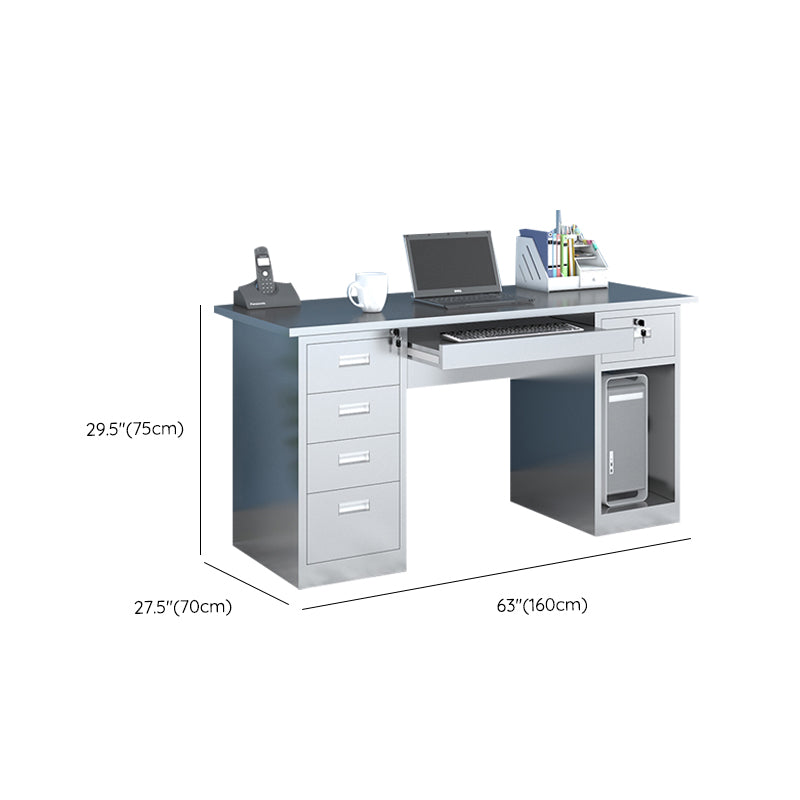 Rectangular Shaped Office Writing Desk Stainless Steel with 2/3/5/7 Drawers