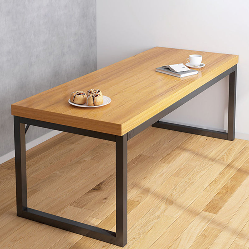 Modern Rectangular Dining Table Wooden Tabletop Sled Base for Living Room