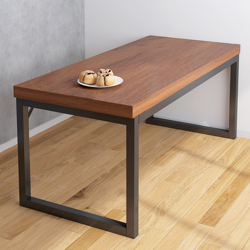 Modern Rectangular Dining Table Wooden Tabletop Sled Base for Living Room