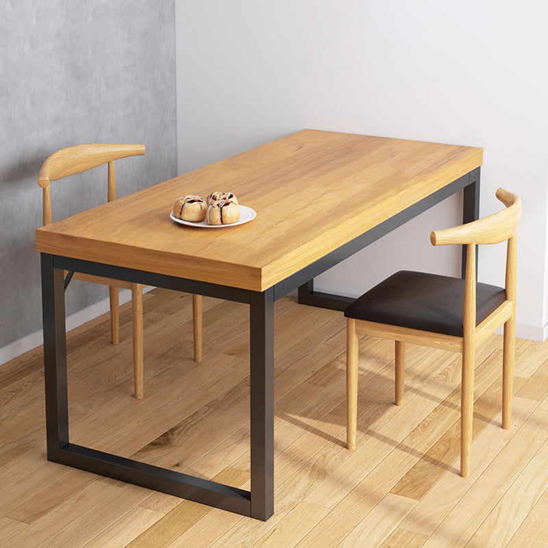 Modern Rectangular Dining Table Wooden Tabletop Sled Base for Living Room