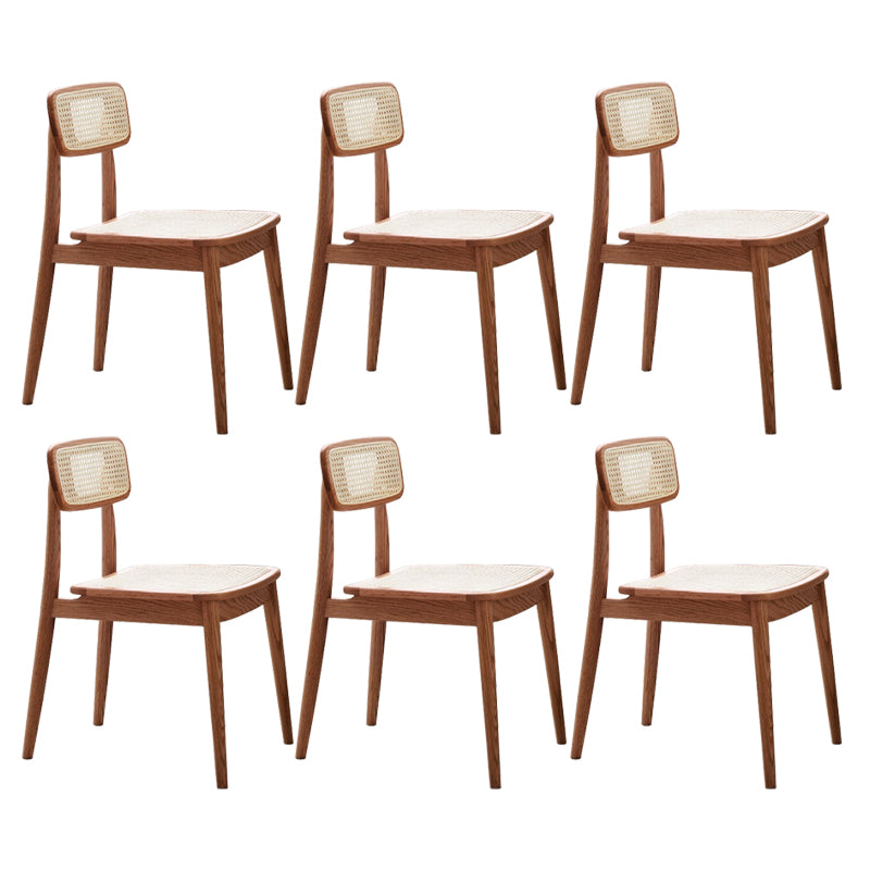 Matte Finish Contemporary Oak Wood Dining Chair for Living Room