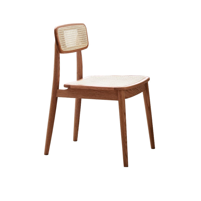 Matte Finish Contemporary Oak Wood Dining Chair for Living Room