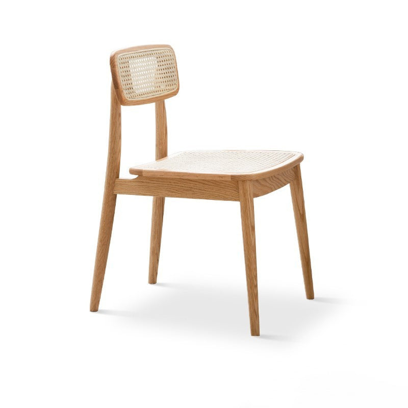 Matte Finish Contemporary Oak Wood Dining Chair for Living Room