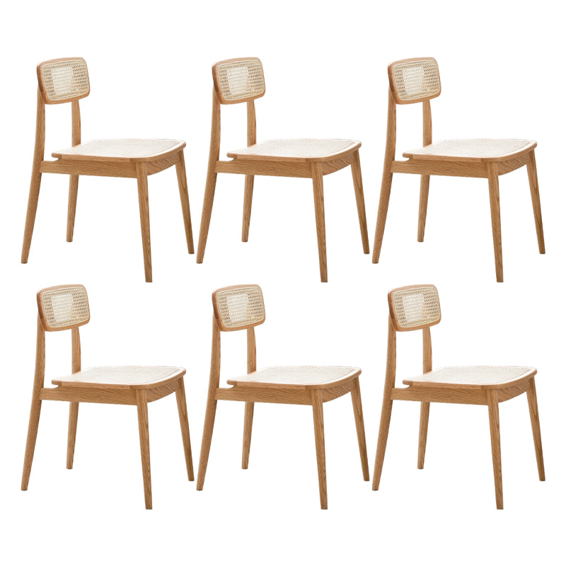 Matte Finish Contemporary Oak Wood Dining Chair for Living Room