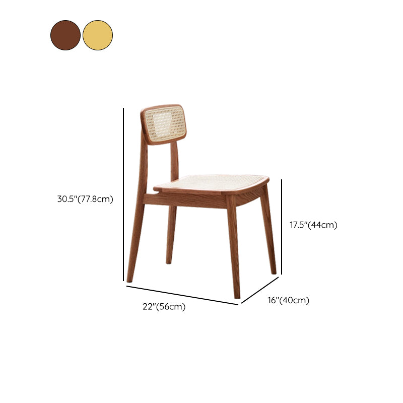 Matte Finish Contemporary Oak Wood Dining Chair for Living Room