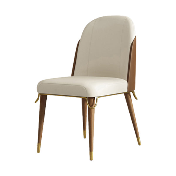 Glam Style Standard Back Upholstered Wooden Base Dining Side Chair for Home