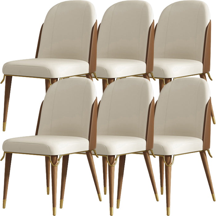 Glam Style Standard Back Upholstered Wooden Base Dining Side Chair for Home