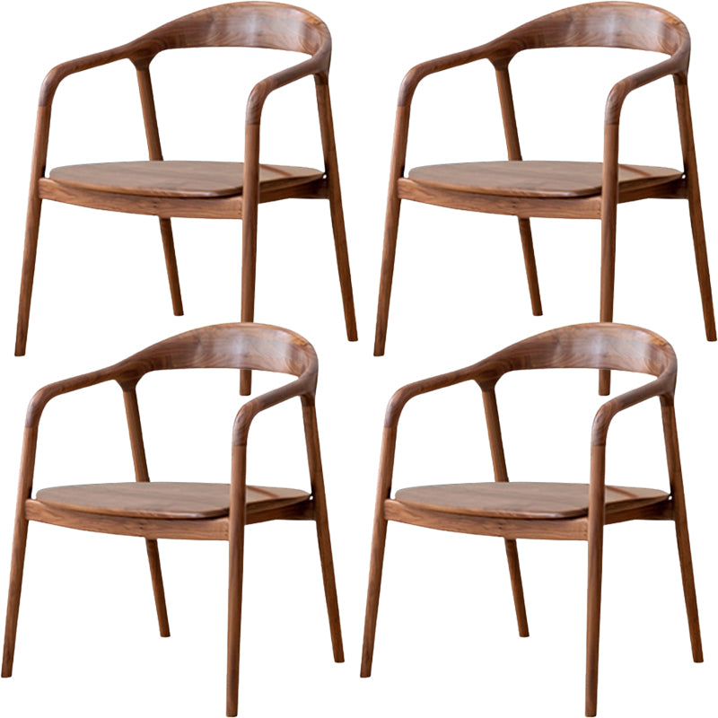 Contemporary Wood Dining Open Back Arm Chair(Set of 1/2/4/6/8)