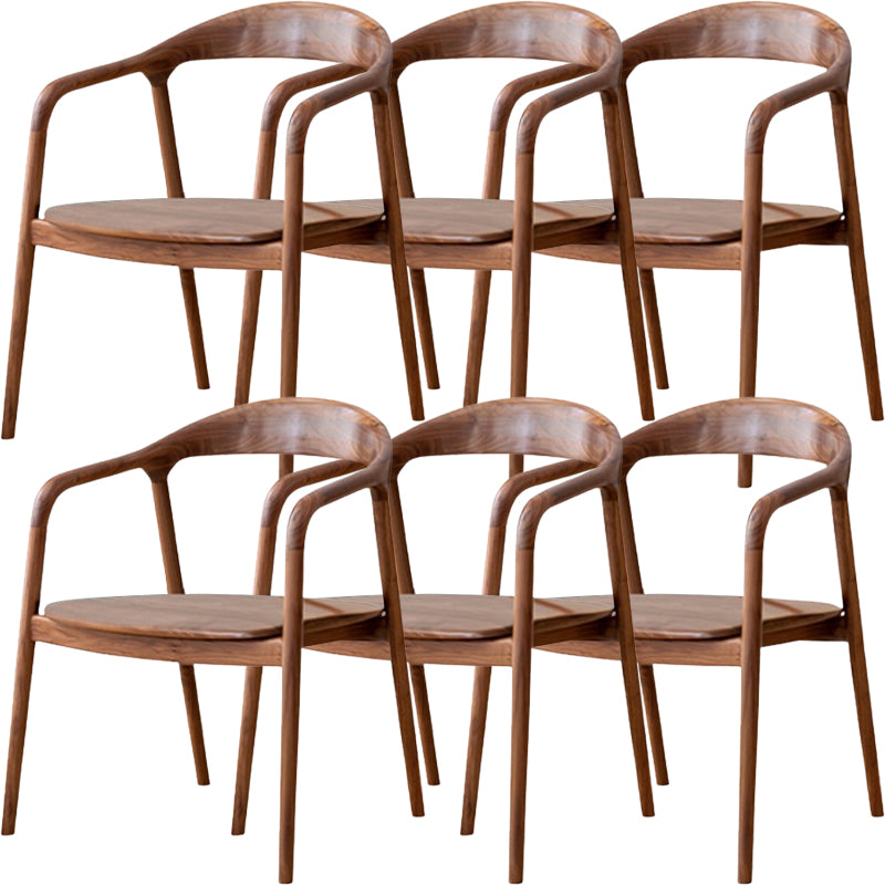 Contemporary Wood Dining Open Back Arm Chair(Set of 1/2/4/6/8)