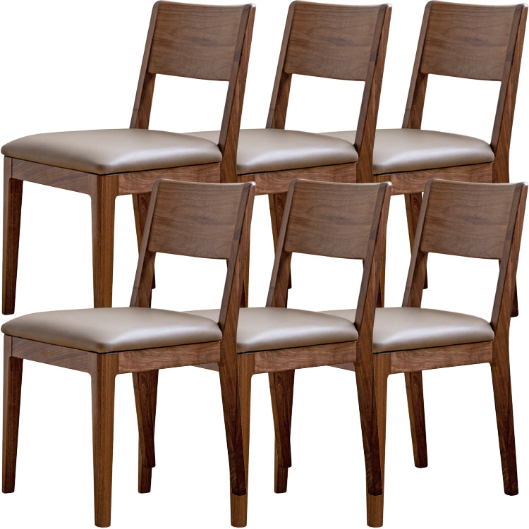 Modern Open Back Wood Armless Dining Chairs(Set of 1/2/4/6/8)