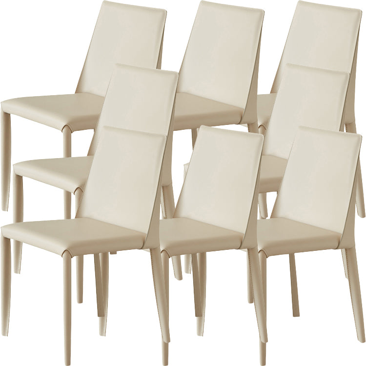 Contemporary Faux Leather Upholstered Dining Room Armless Dining Chair