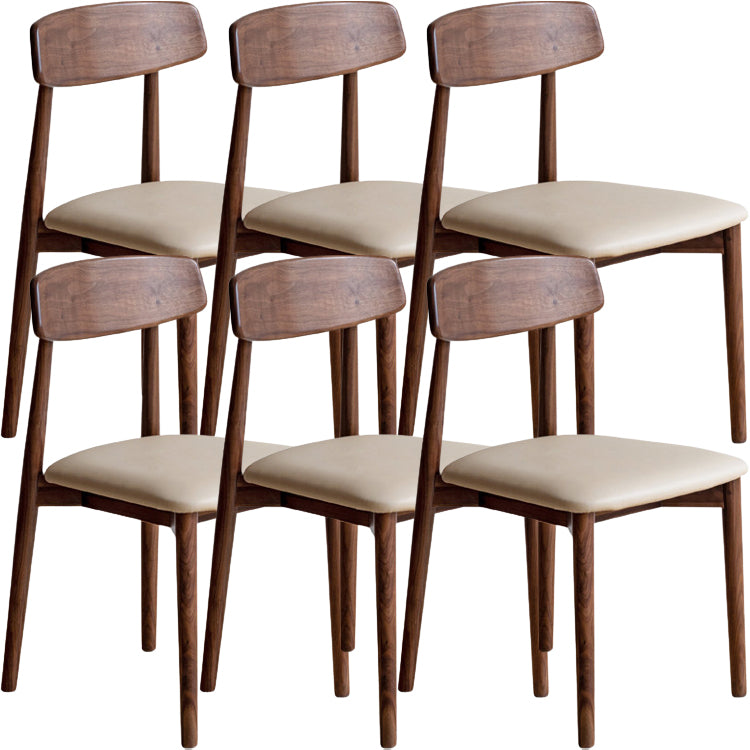 Modern Wood Open Back Armless Dining Chairs(Set of 1/2/4/6/8)