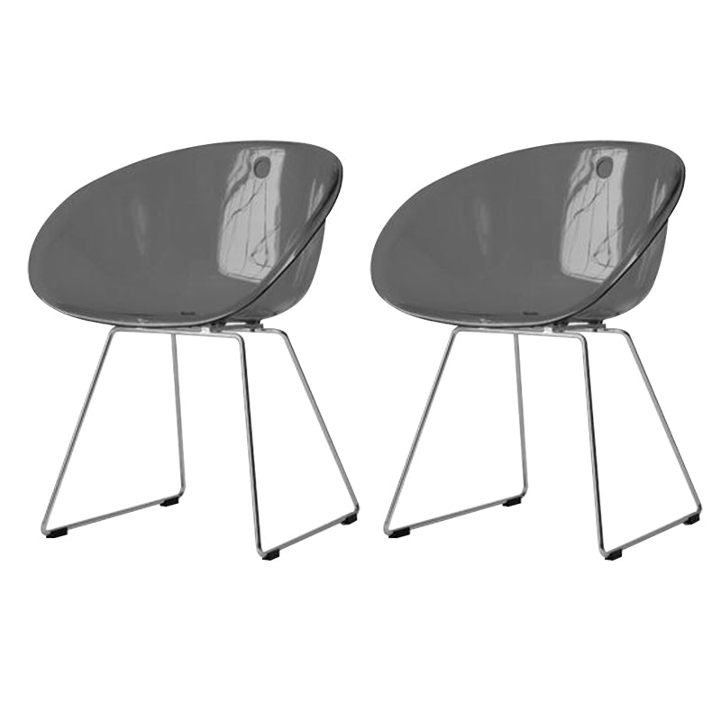 Contemporary Style Plastic Low Back Dining Chairs for Home Use