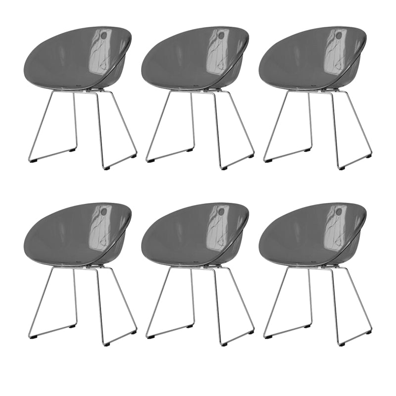 Contemporary Style Plastic Low Back Dining Chairs for Home Use