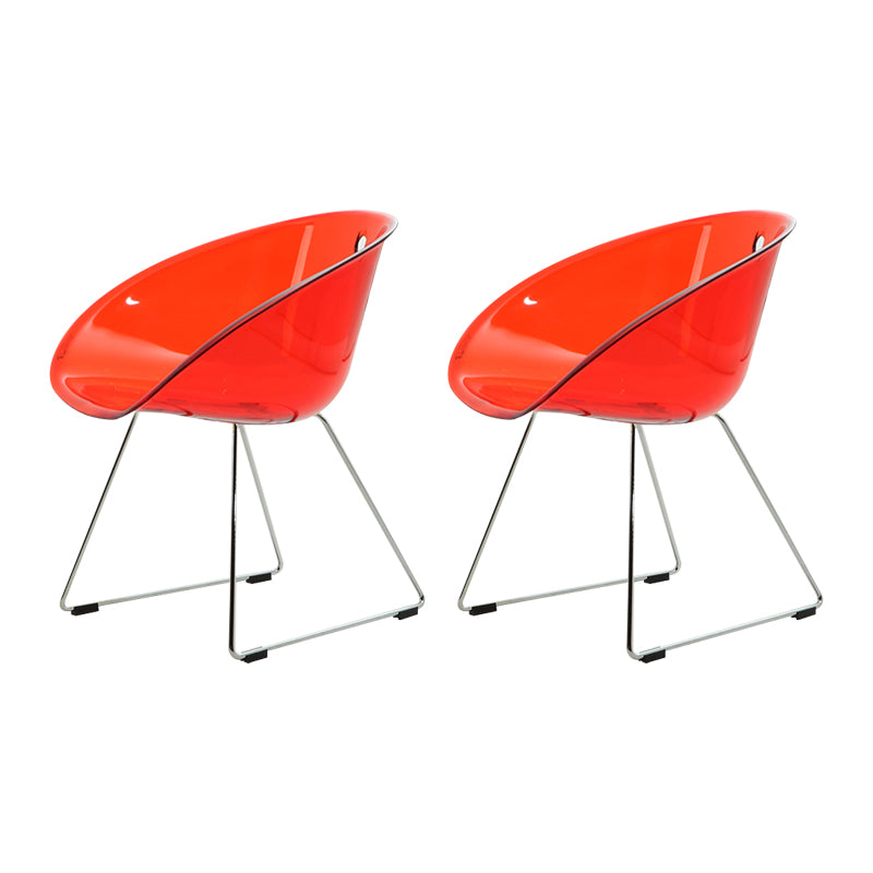 Contemporary Style Plastic Low Back Dining Chairs for Home Use