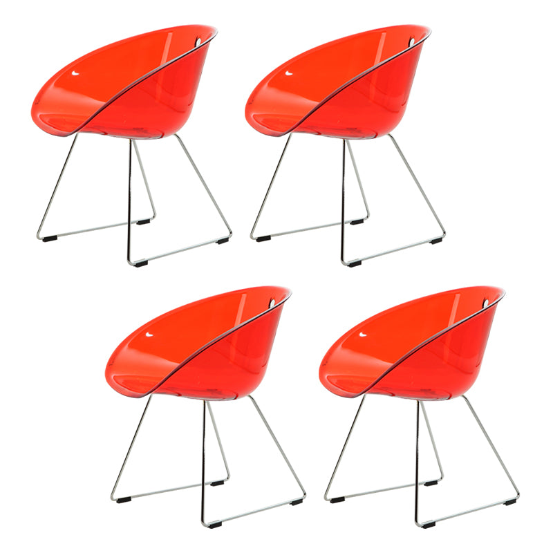 Contemporary Style Plastic Low Back Dining Chairs for Home Use