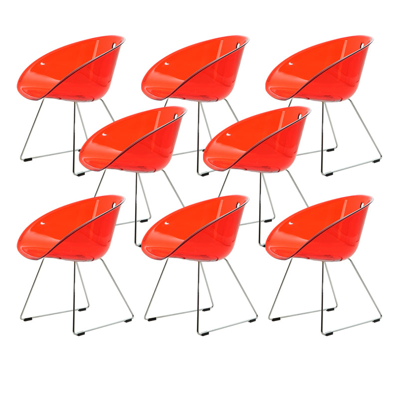 Contemporary Style Plastic Low Back Dining Chairs for Home Use