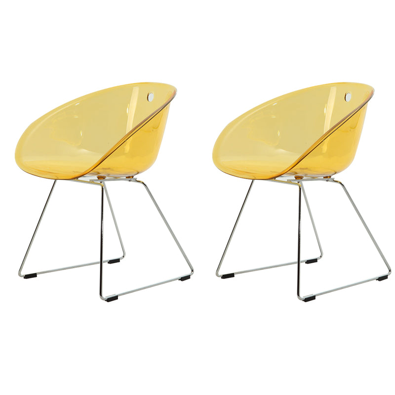 Contemporary Style Plastic Low Back Dining Chairs for Home Use