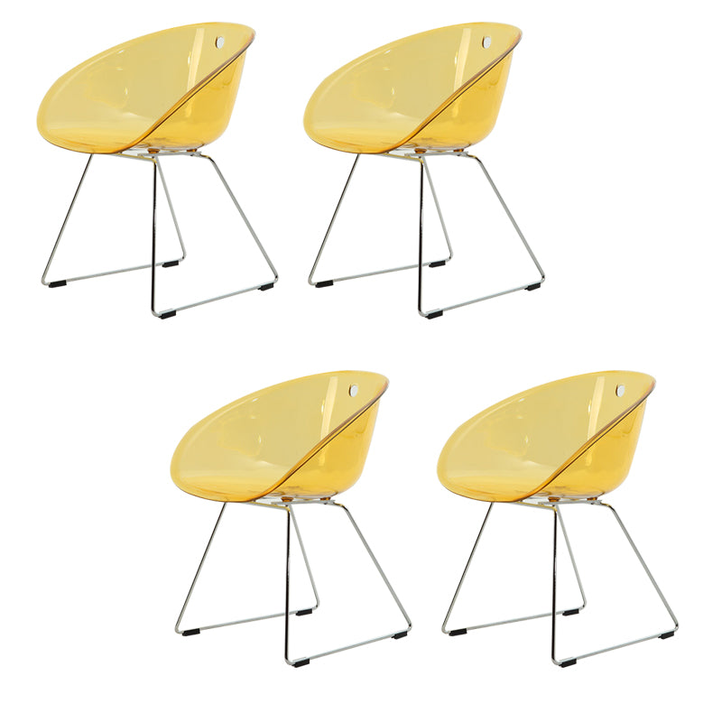 Contemporary Style Plastic Low Back Dining Chairs for Home Use