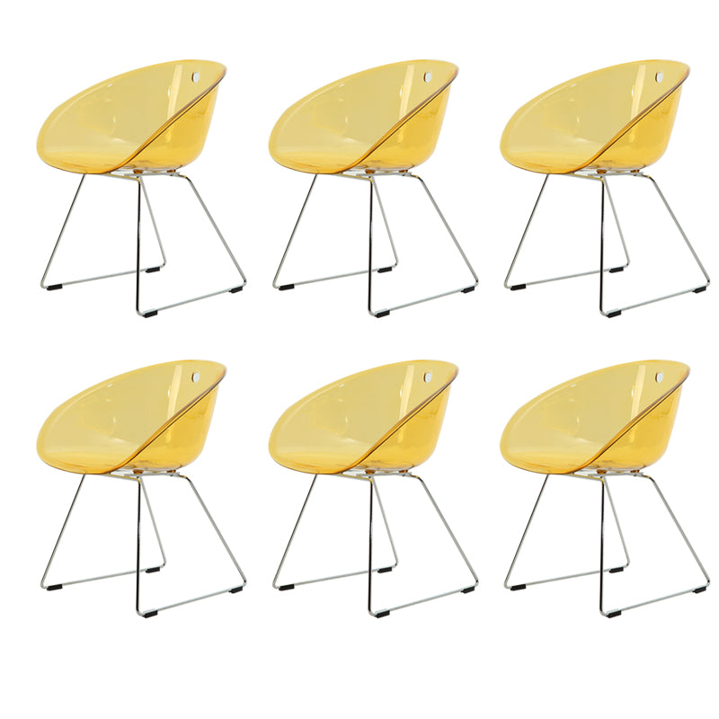 Contemporary Style Plastic Low Back Dining Chairs for Home Use