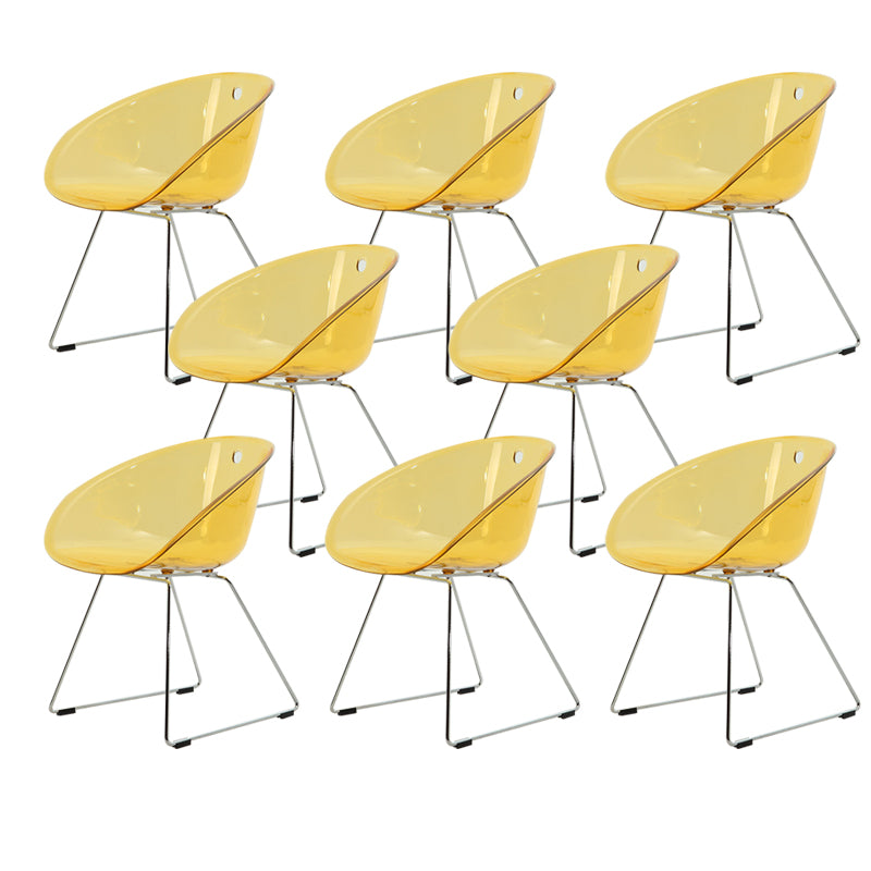 Contemporary Style Plastic Low Back Dining Chairs for Home Use