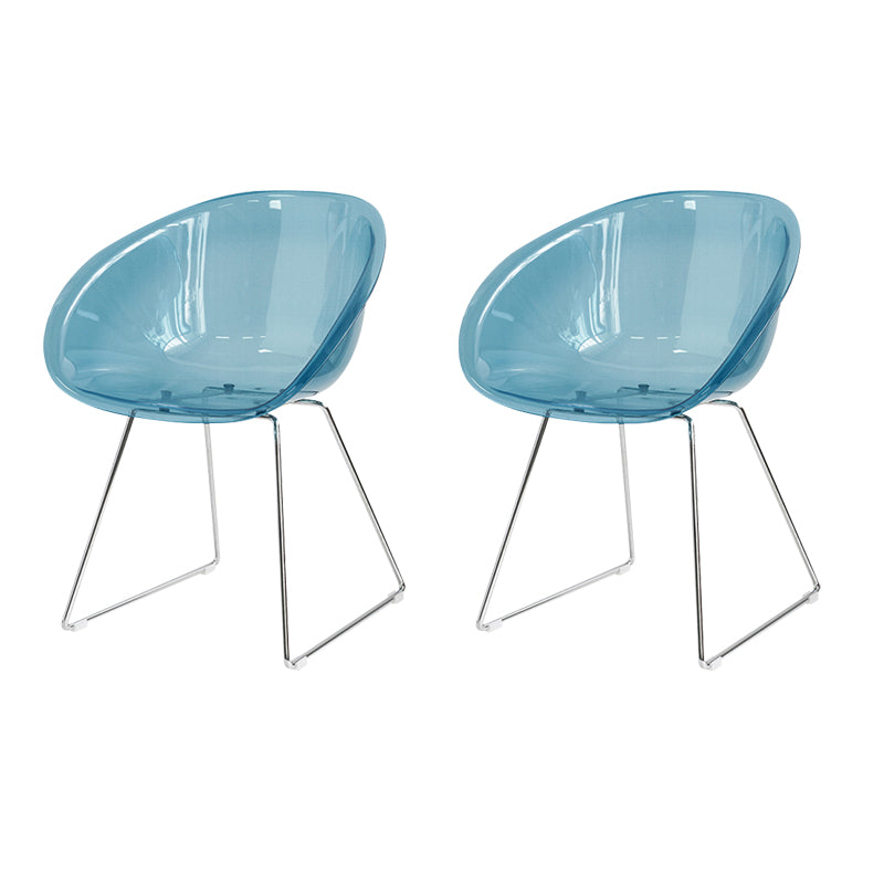 Contemporary Style Plastic Low Back Dining Chairs for Home Use