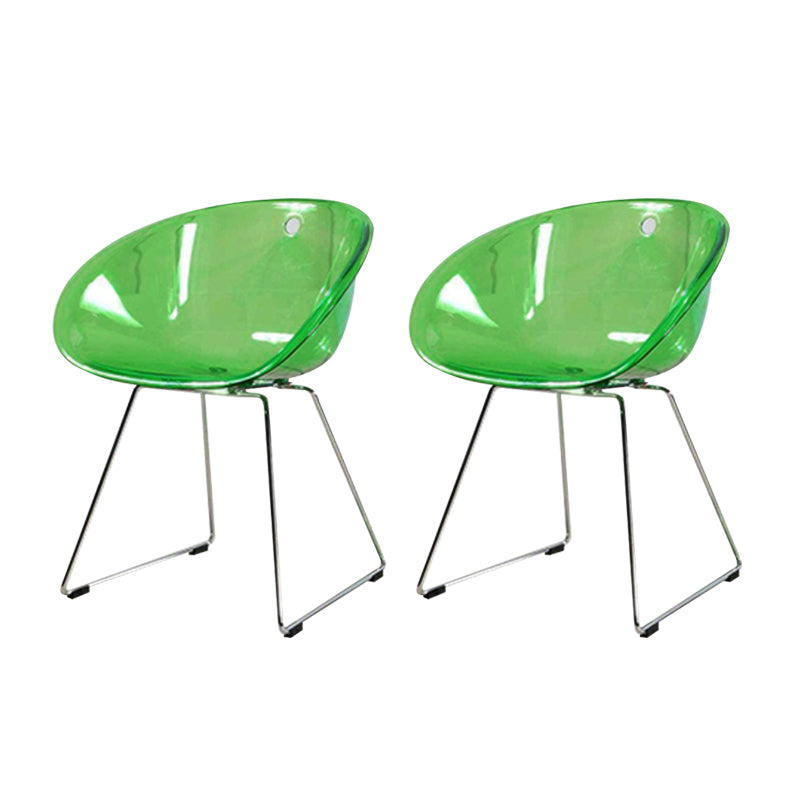 Contemporary Style Plastic Low Back Dining Chairs for Home Use