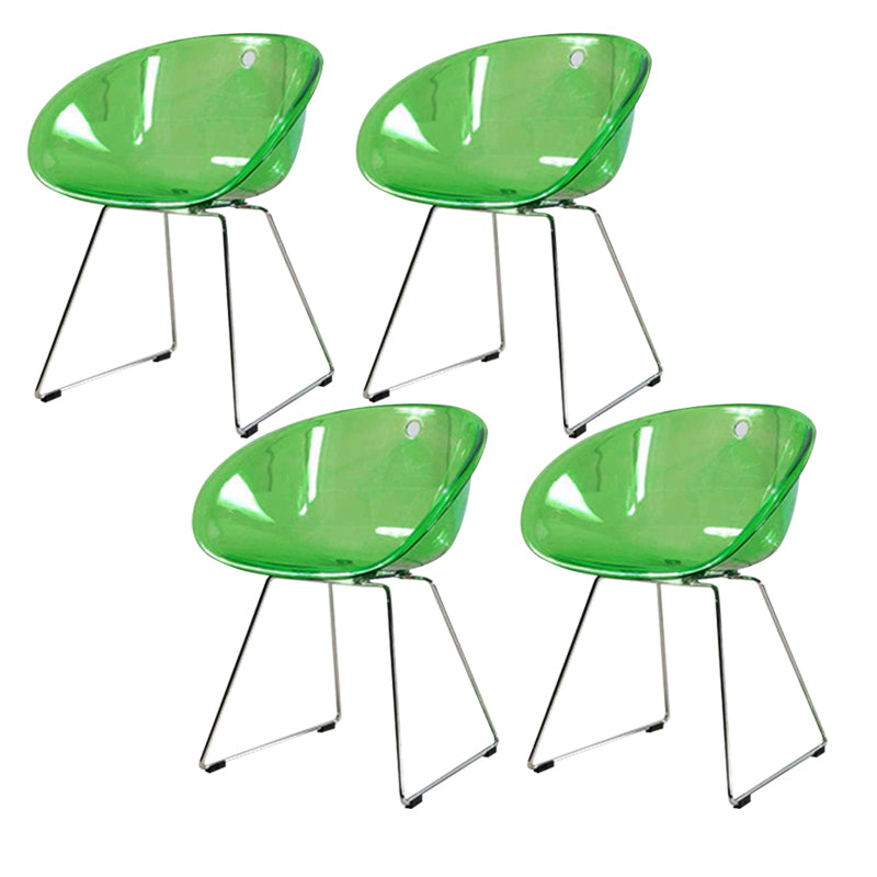 Contemporary Style Plastic Low Back Dining Chairs for Home Use