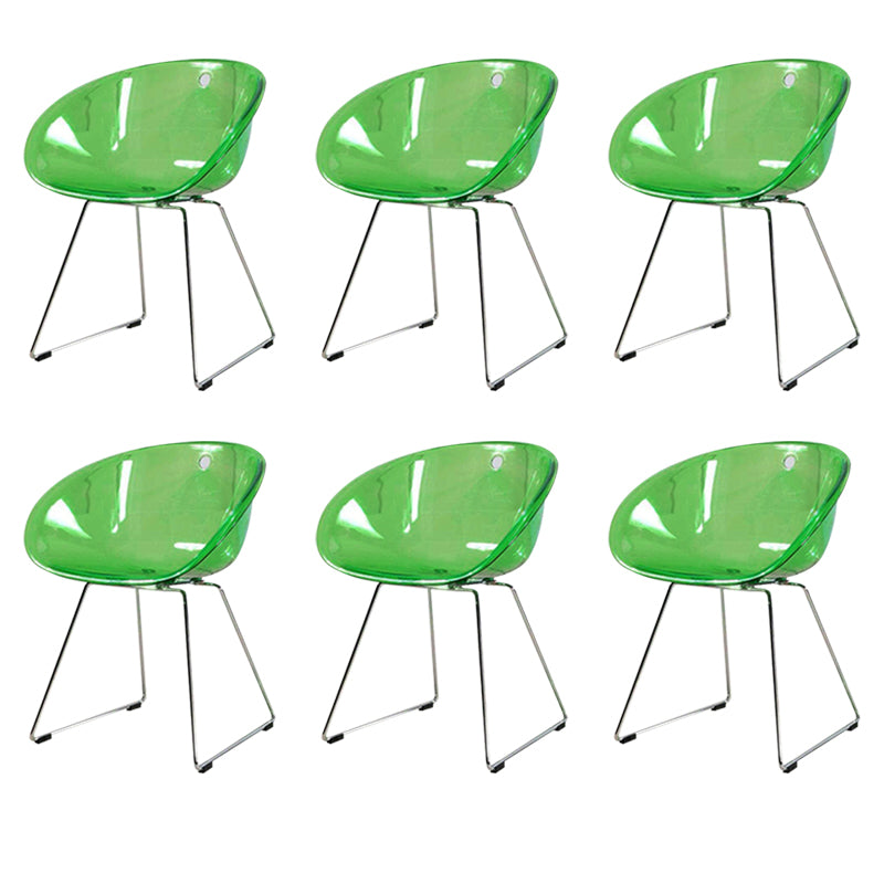 Contemporary Style Plastic Low Back Dining Chairs for Home Use