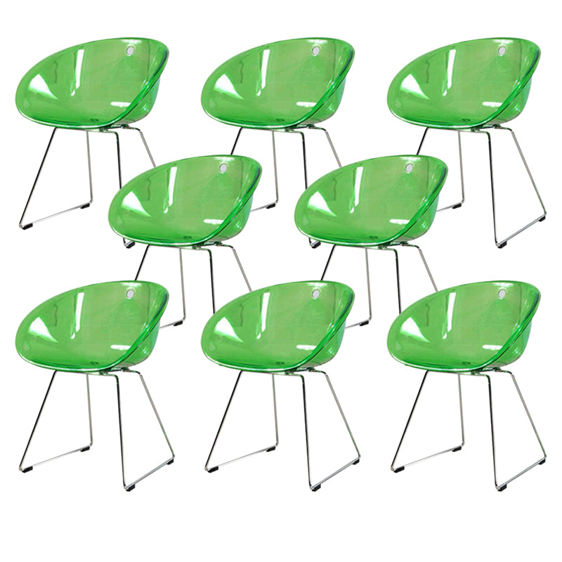 Contemporary Style Plastic Low Back Dining Chairs for Home Use