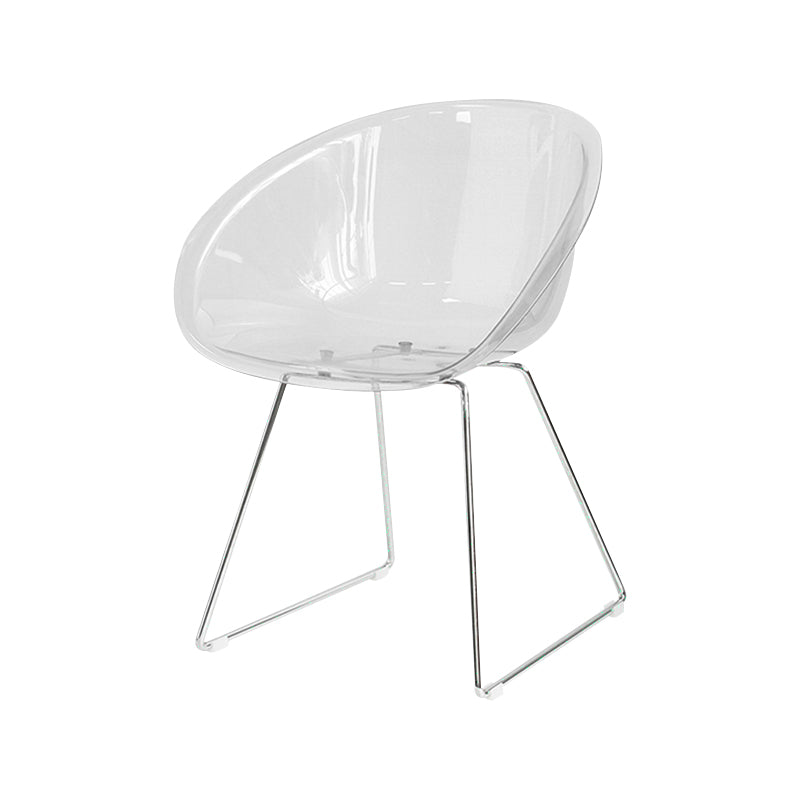 Contemporary Style Plastic Low Back Dining Chairs for Home Use