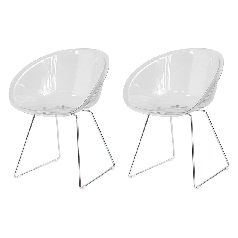 Contemporary Style Plastic Low Back Dining Chairs for Home Use