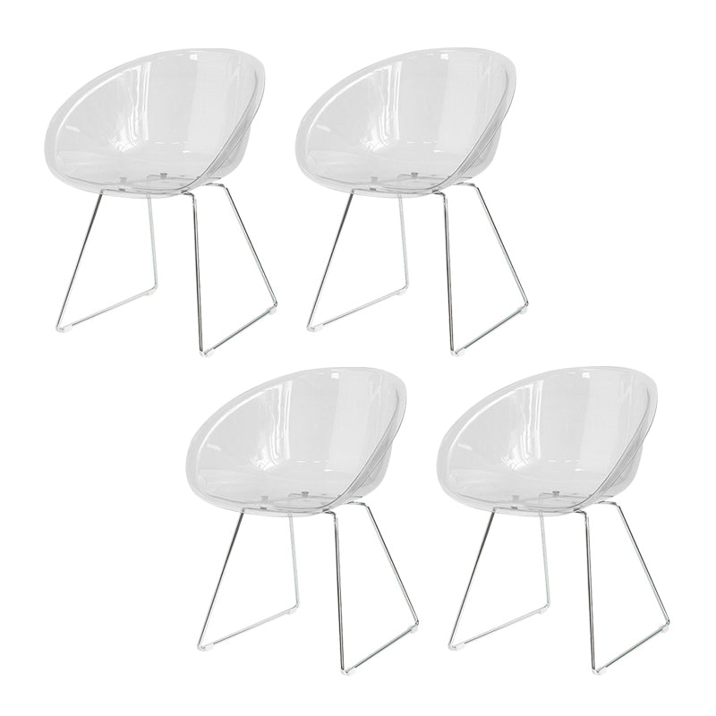 Contemporary Style Plastic Low Back Dining Chairs for Home Use