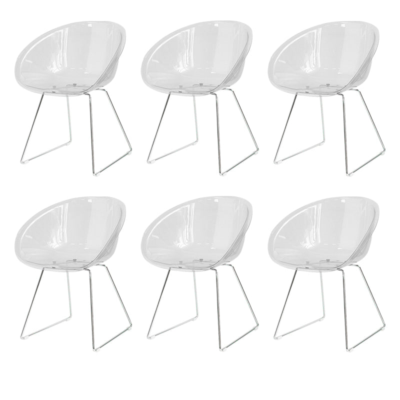 Contemporary Style Plastic Low Back Dining Chairs for Home Use