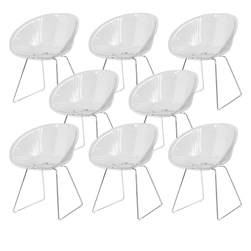 Contemporary Style Plastic Low Back Dining Chairs for Home Use