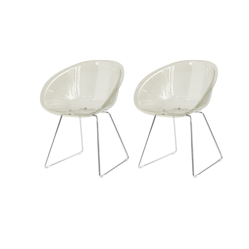 Contemporary Style Plastic Low Back Dining Chairs for Home Use