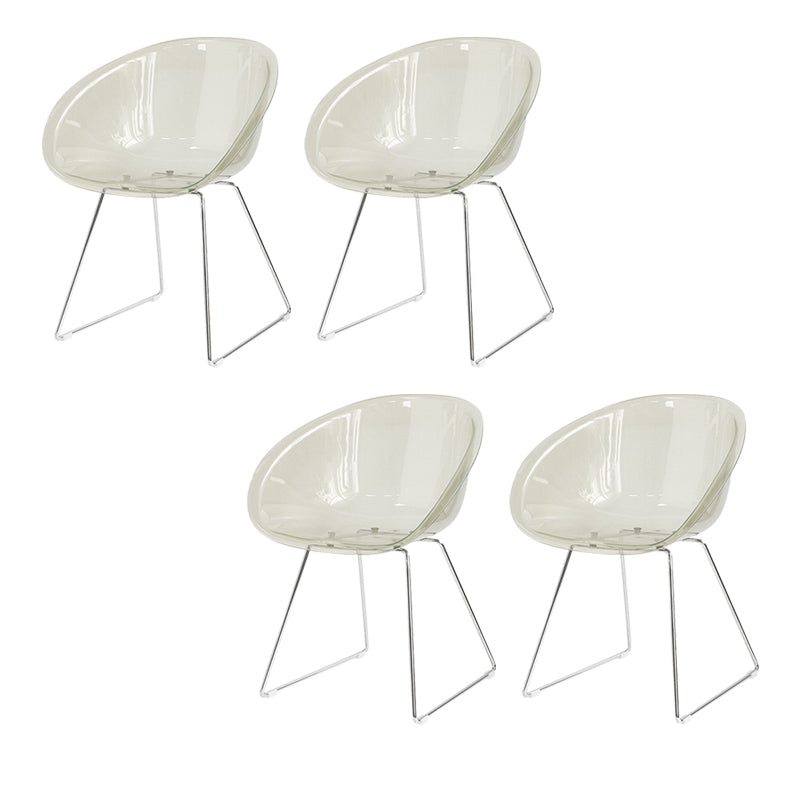 Contemporary Style Plastic Low Back Dining Chairs for Home Use