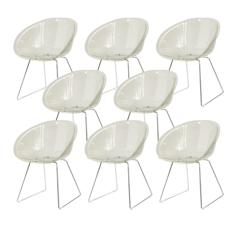 Contemporary Style Plastic Low Back Dining Chairs for Home Use