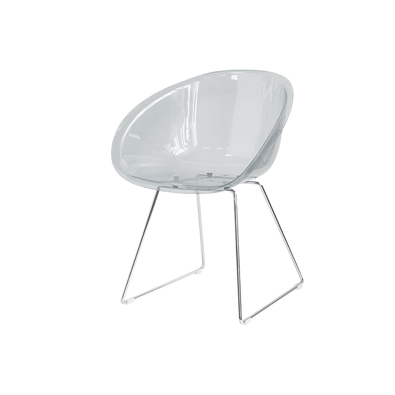 Contemporary Style Plastic Low Back Dining Chairs for Home Use