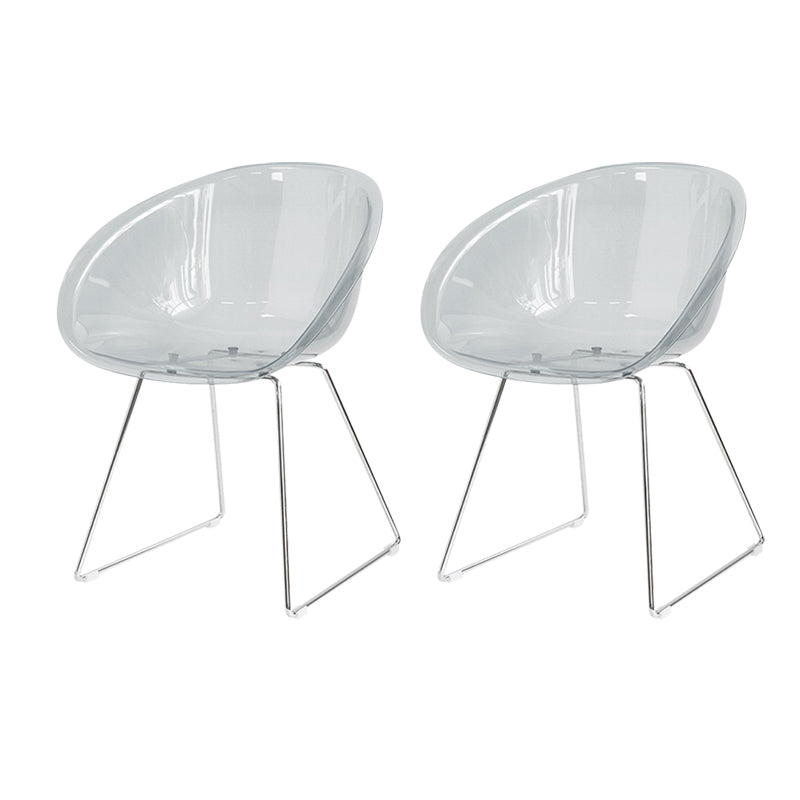 Contemporary Style Plastic Low Back Dining Chairs for Home Use