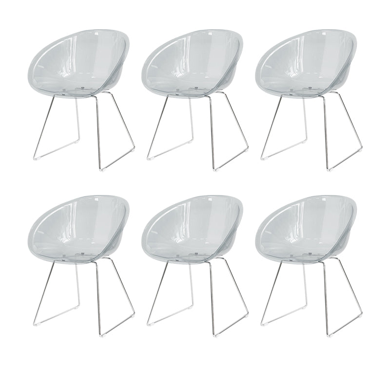 Contemporary Style Plastic Low Back Dining Chairs for Home Use