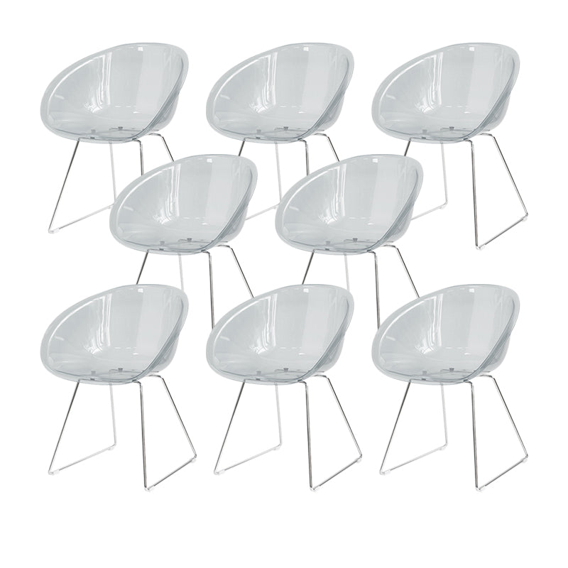 Contemporary Style Plastic Low Back Dining Chairs for Home Use