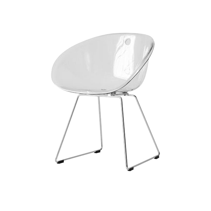 Contemporary Style Plastic Low Back Dining Chairs for Home Use