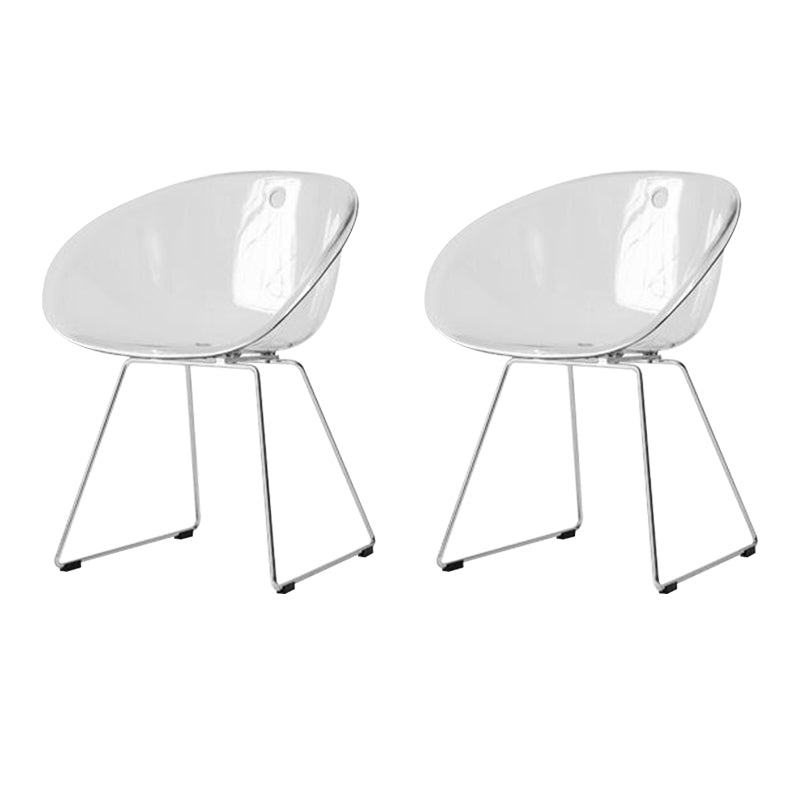 Contemporary Style Plastic Low Back Dining Chairs for Home Use