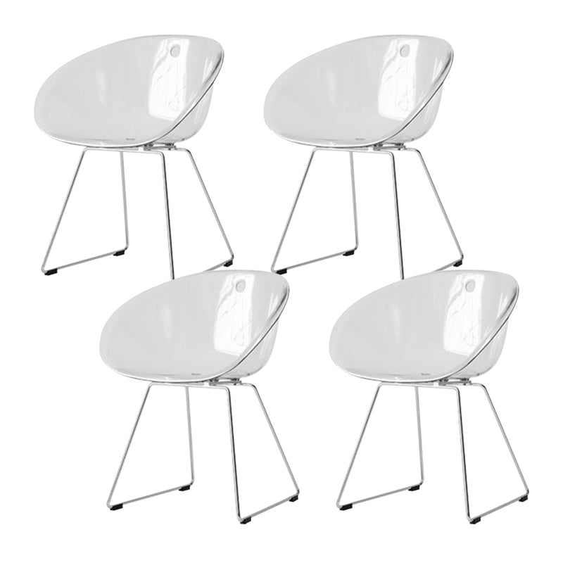 Contemporary Style Plastic Low Back Dining Chairs for Home Use