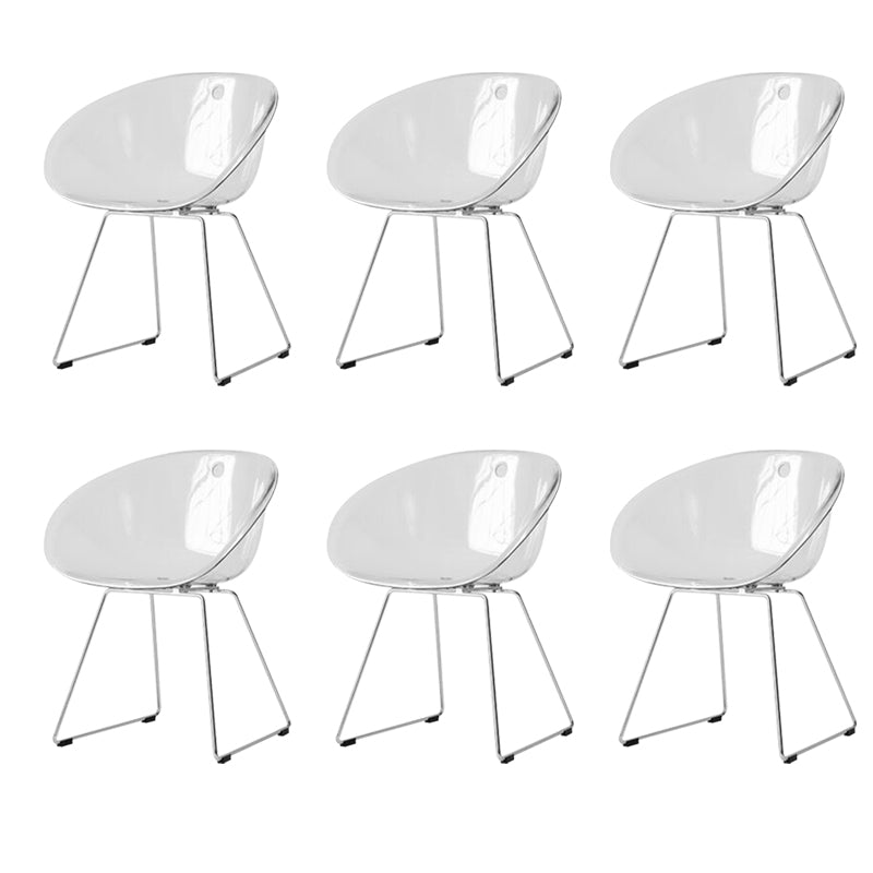 Contemporary Style Plastic Low Back Dining Chairs for Home Use