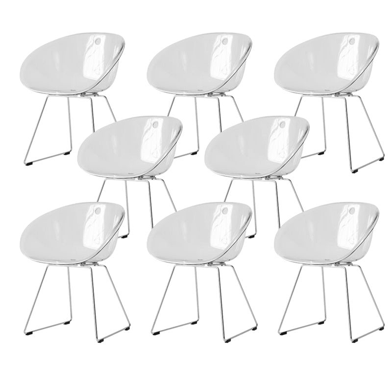 Contemporary Style Plastic Low Back Dining Chairs for Home Use