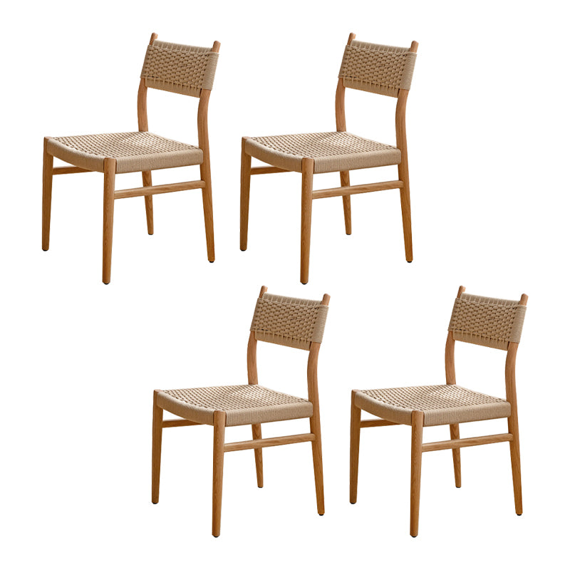 Open Back Modern Wood Armless Dining Chairs(Set of 1/2/4/6/8)